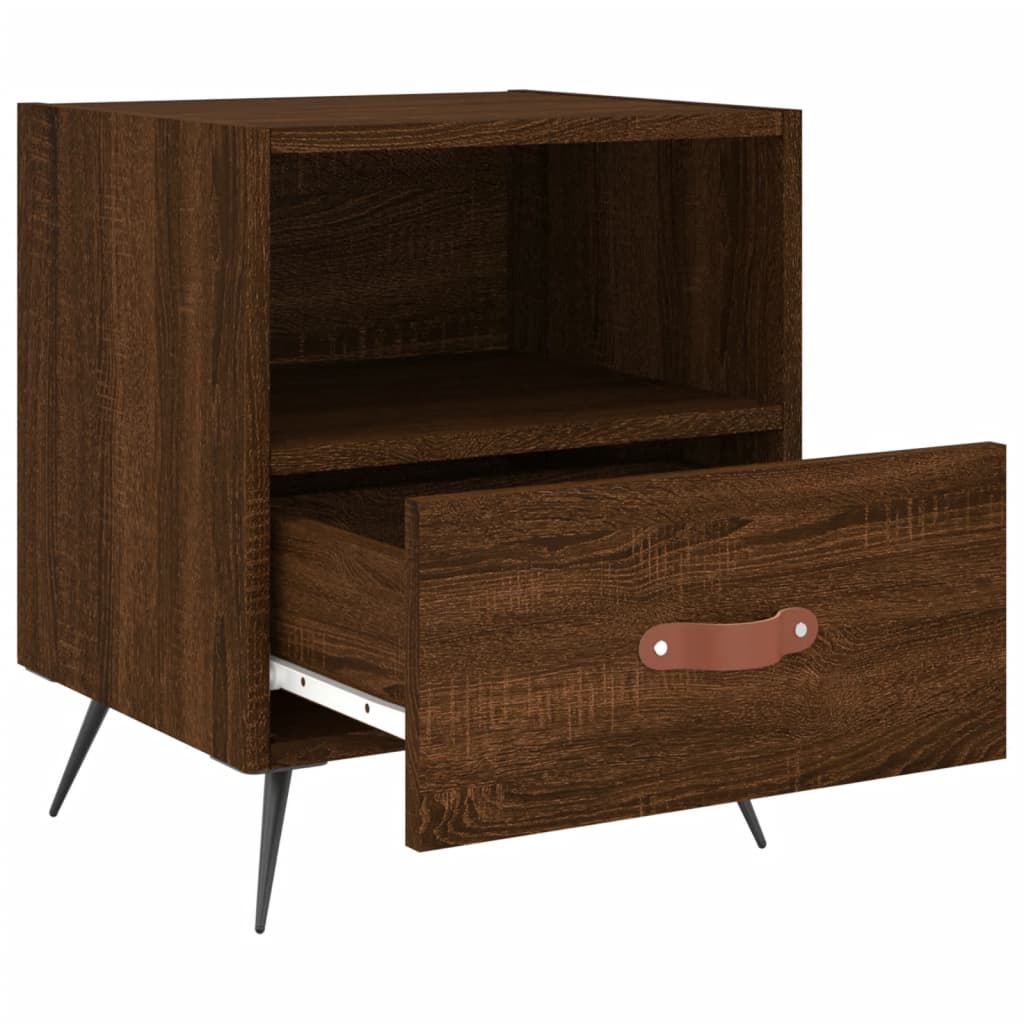 vidaXL Bedside Cabinet Brown Oak 40x35x47.5 cm Engineered Wood