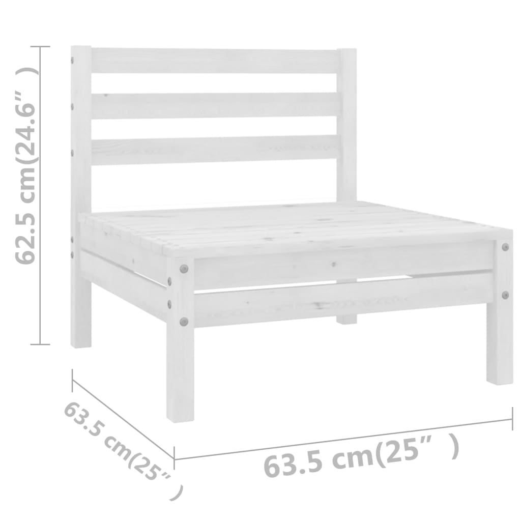 vidaXL 11 Piece Garden Lounge Set Solid Wood Pine White