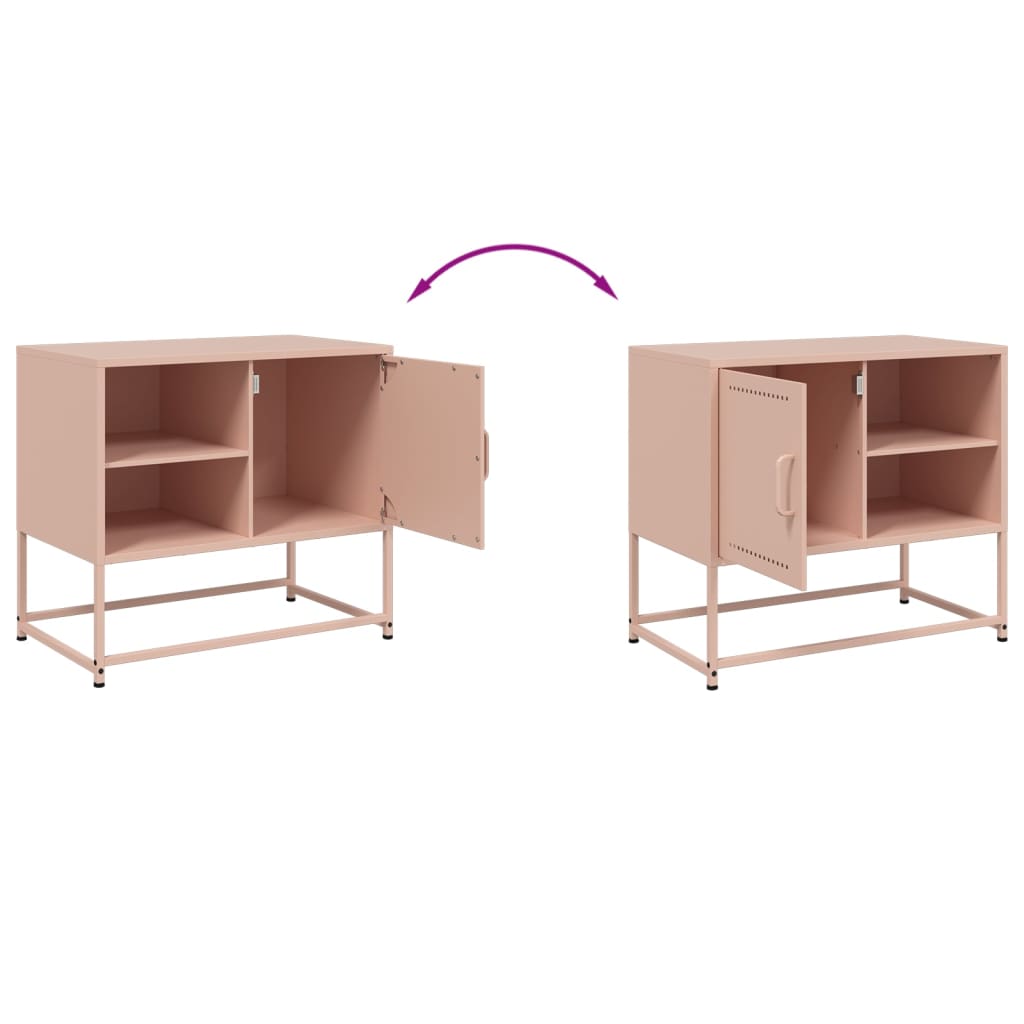 vidaXL TV Cabinet Pink 68x39x60.5 cm Steel