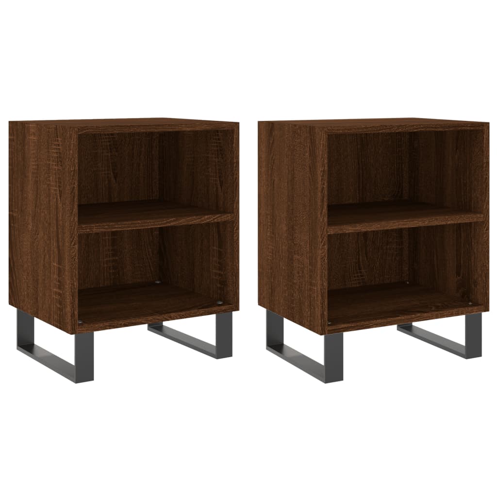 vidaXL Bedside Cabinets 2 pcs Brown Oak 40x30x50 cm Engineered Wood