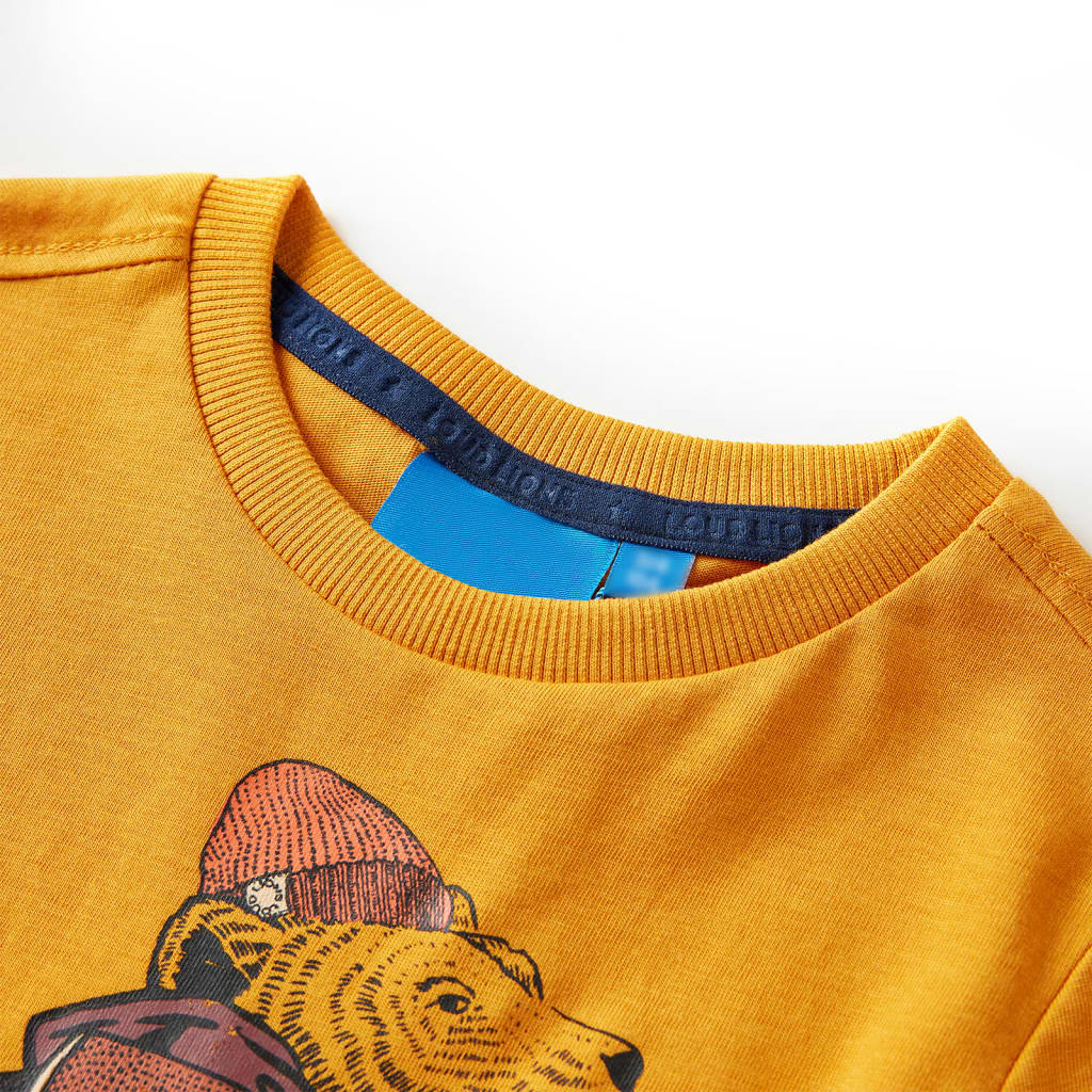 Kids' T-shirt with Long Sleeves Ochre 128