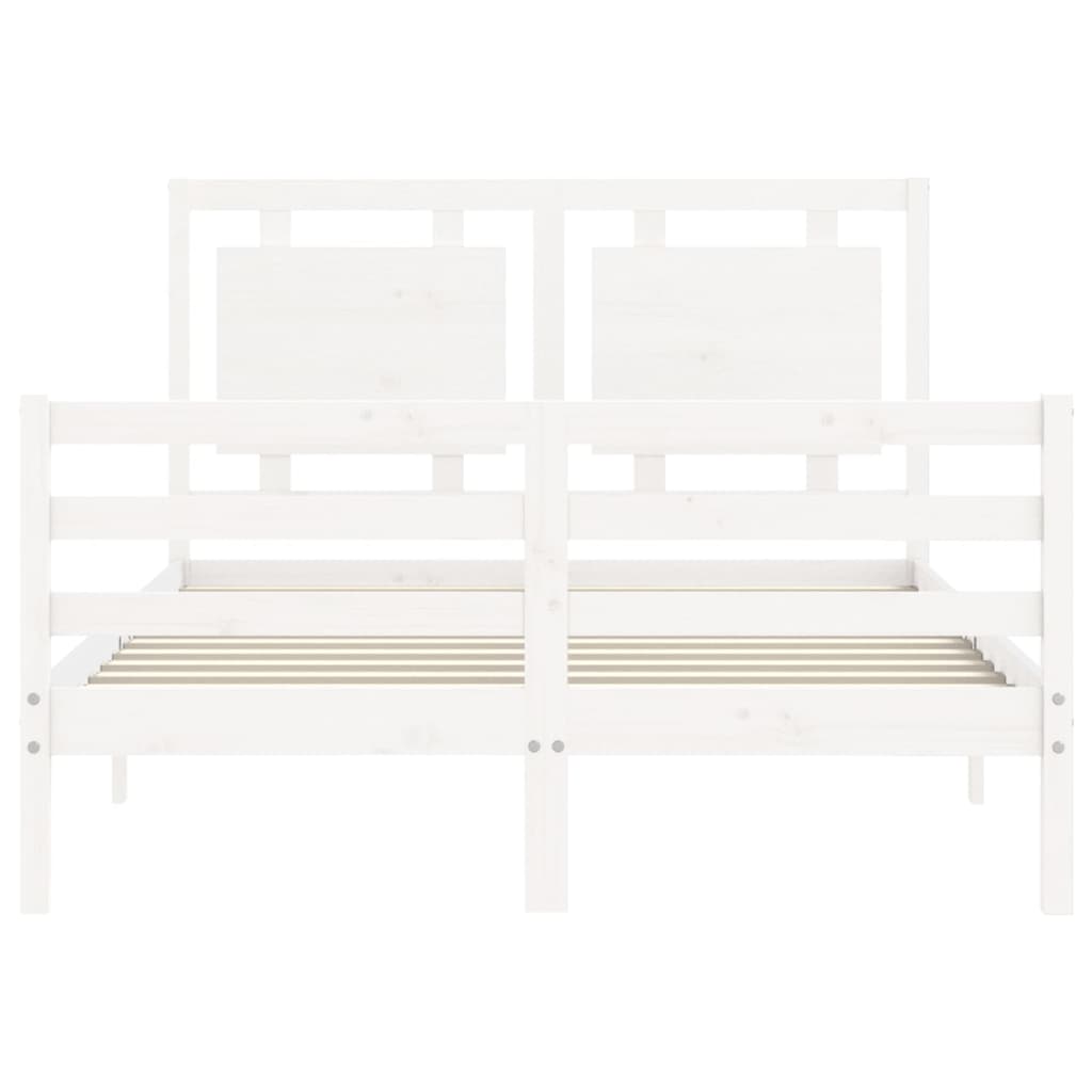 vidaXL Bed Frame without Mattress White 140x200 cm Solid Wood