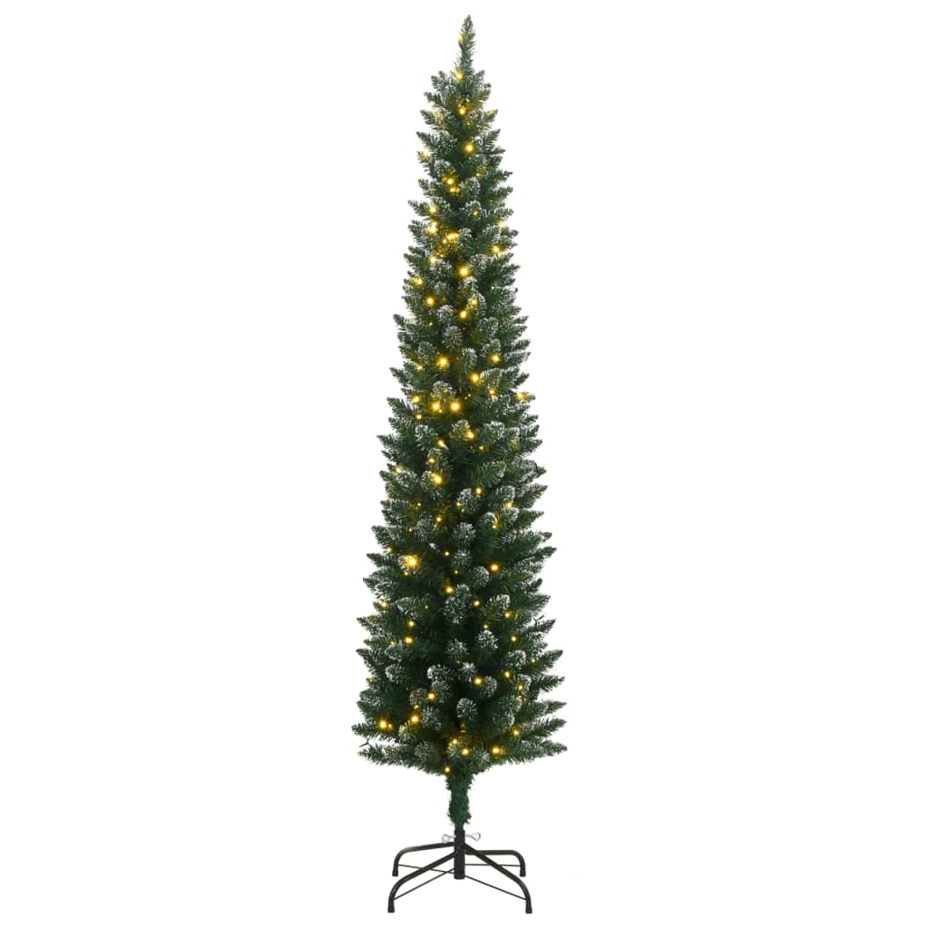 vidaXL Artificial Slim Christmas Tree 150 LEDs 120 cm