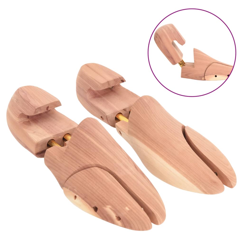 vidaXL Shoe Stretcher with Shoe Horn EU 44-45 Solid Wood Cedar