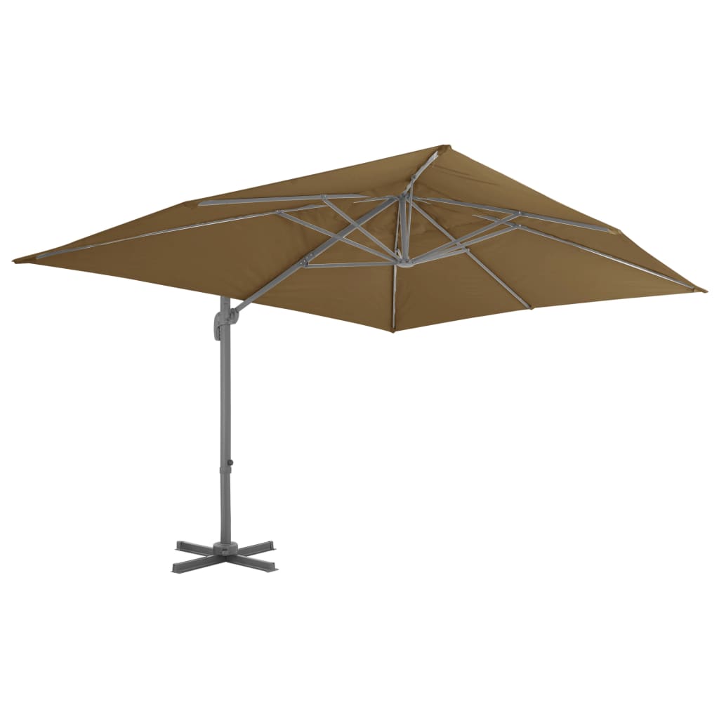 vidaXL Cantilever Garden Parasol with Aluminium Pole 400x300 cm Taupe