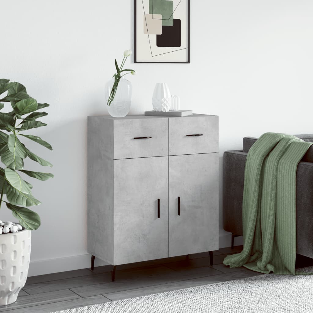 vidaXL Sideboard Concrete Grey 69.5x34x90 cm Engineered Wood