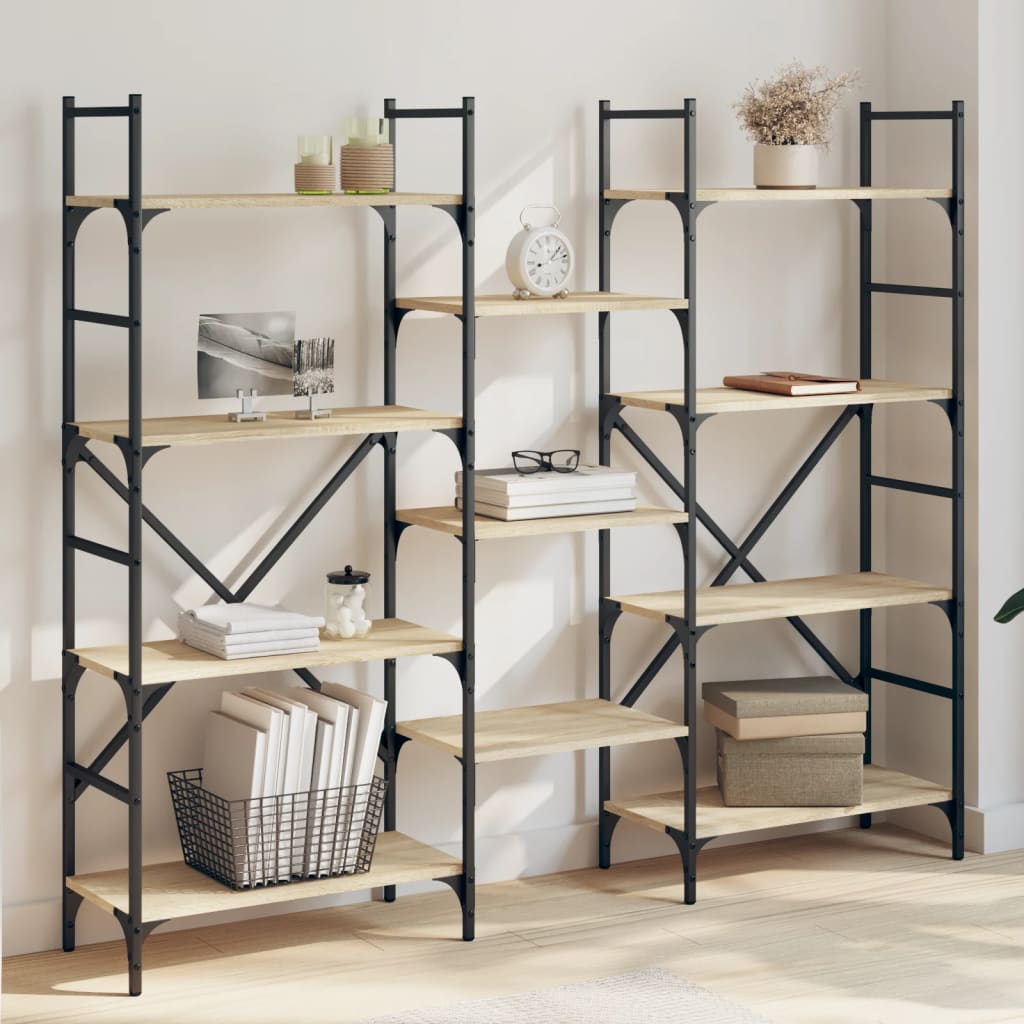 vidaXL Bookshelf Sonoma Oak 160x28.5x136.5 cm Engineered Wood