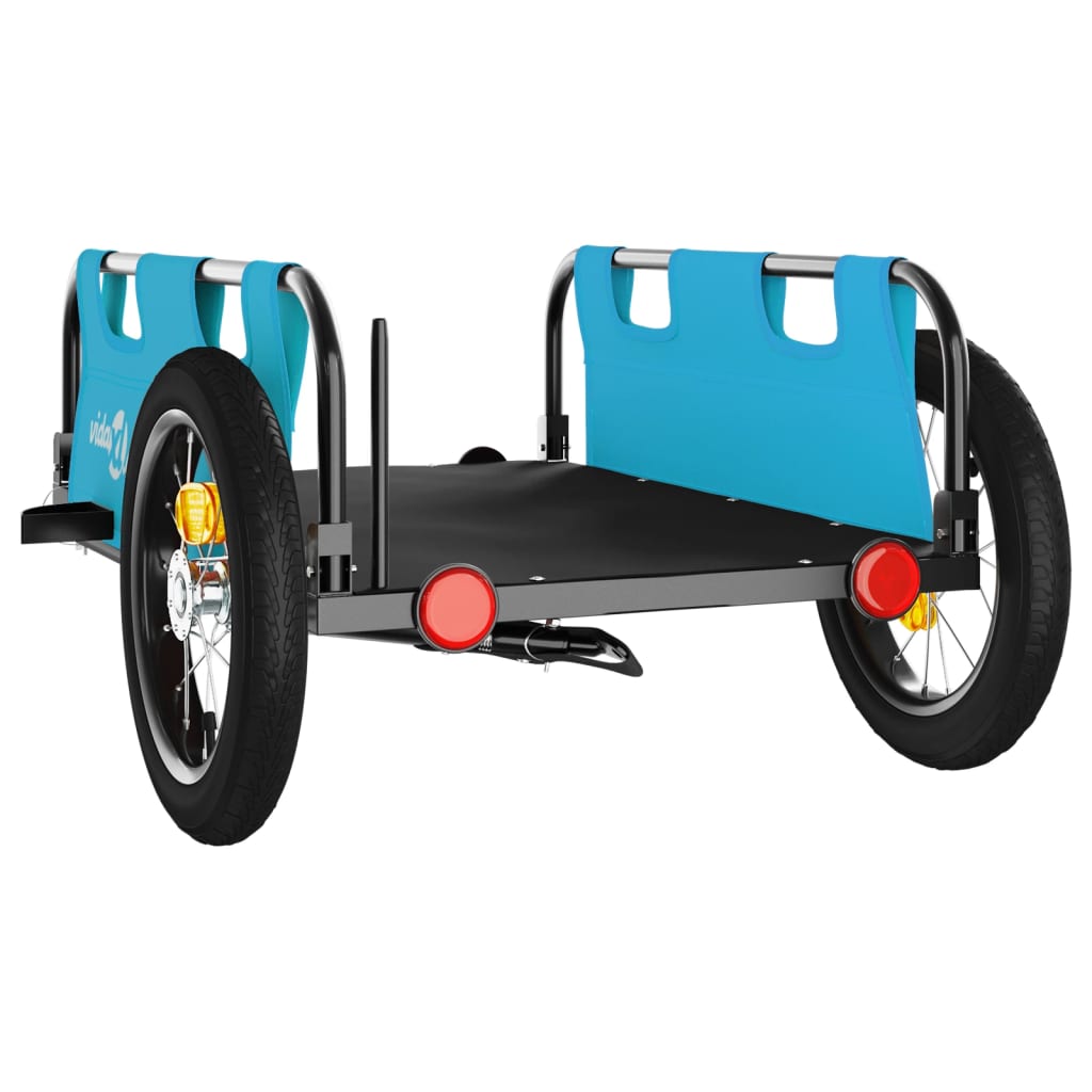 vidaXL Bike Trailer Blue Oxford Fabric and Iron