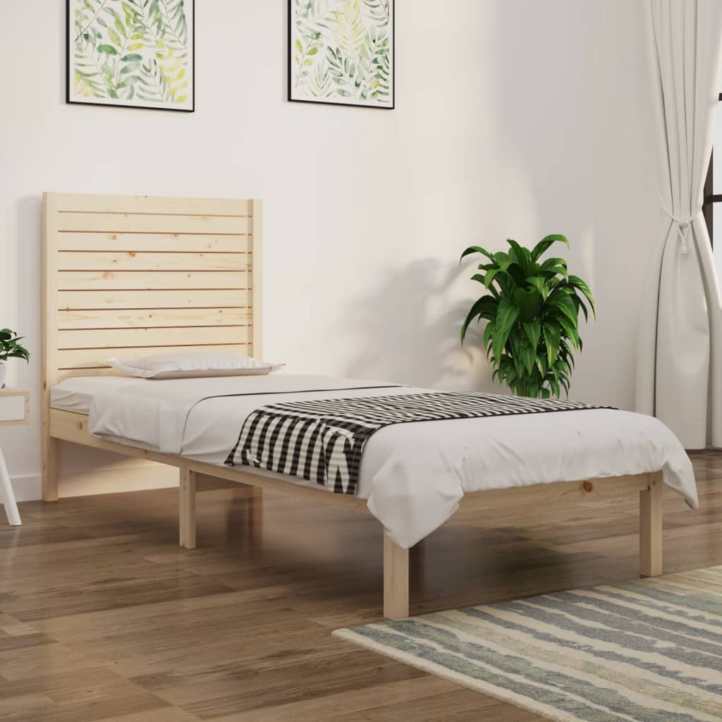 vidaXL Bed Frame without Mattress 75x190 cm Small Single Solid Wood