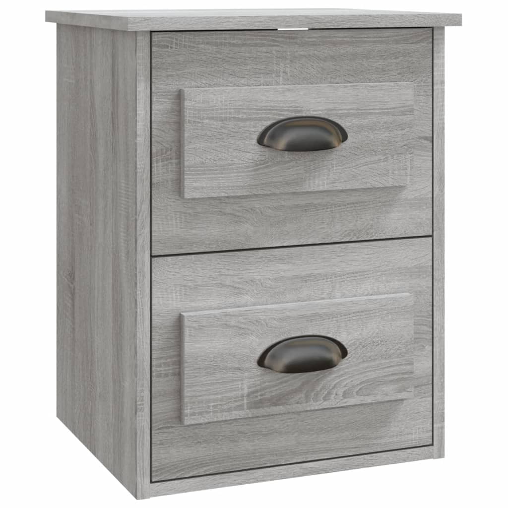 vidaXL Wall-mounted Bedside Cabinet Grey Sonoma 41.5x36x53cm