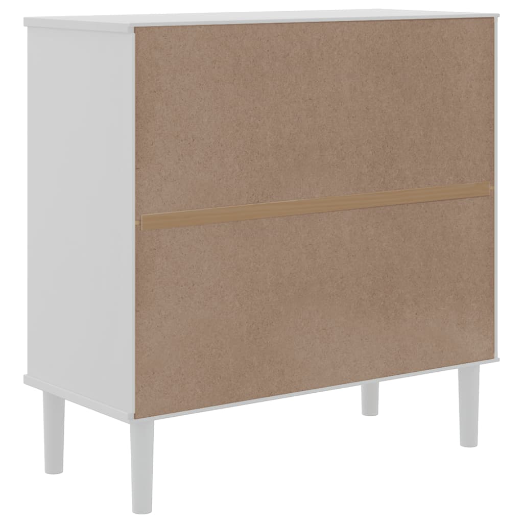 vidaXL Sideboard SENJA Rattan Look White 80x35x80 cm Solid Wood Pine