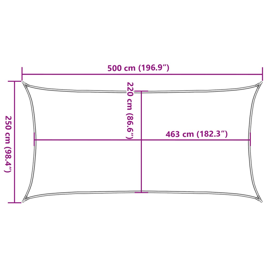 vidaXL Sun Shade Sail Sand 5x2.5 m 100% Polyester Oxford