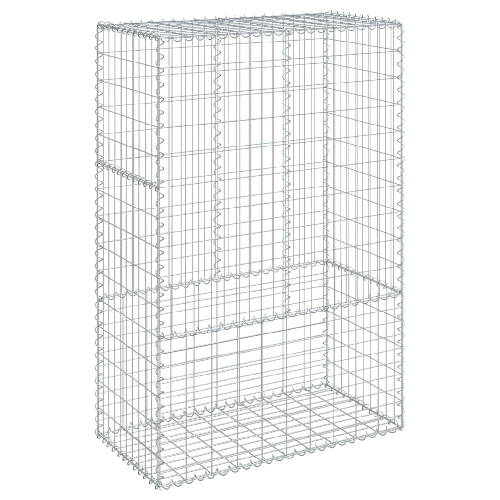 vidaXL Gabion Basket with Cover 100x50x150 cm Galvanised Iron