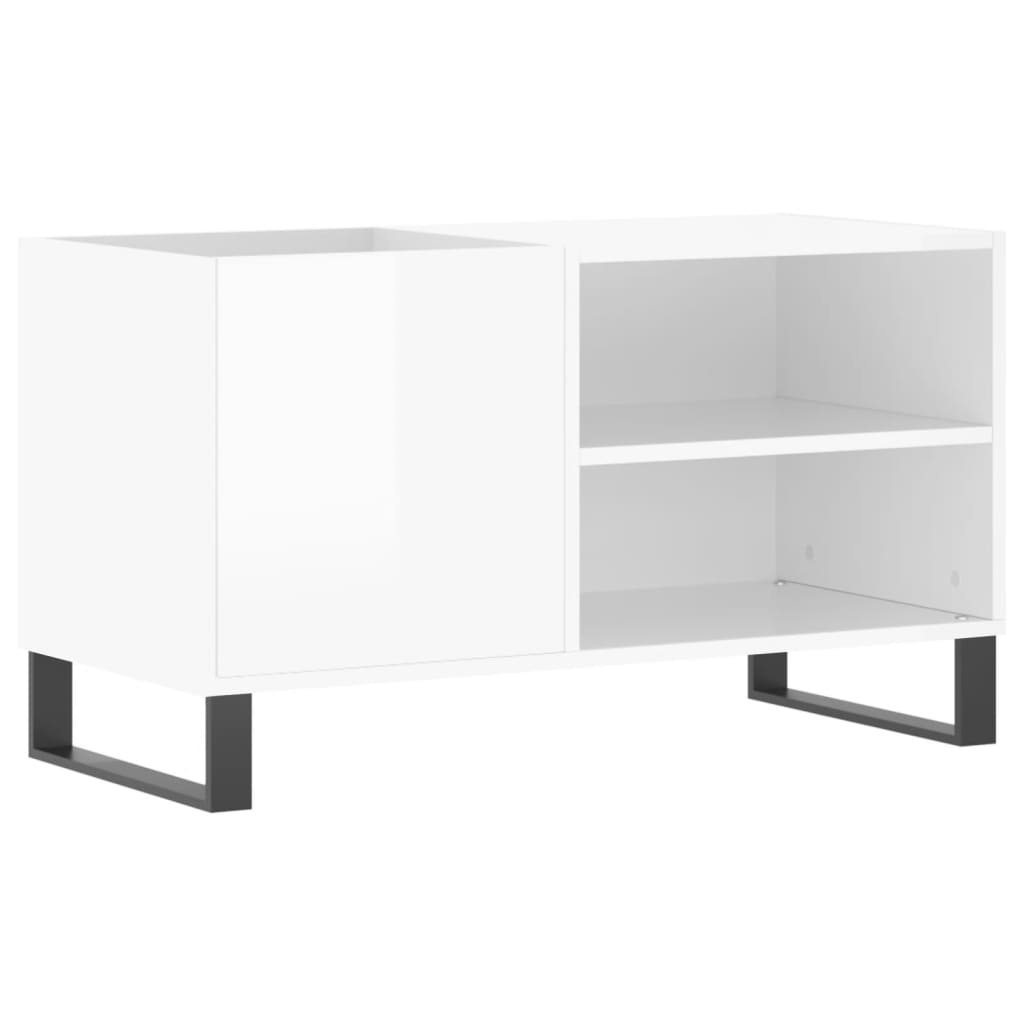 vidaXL Record Cabinet High Gloss White 85x38x48 cm Engineered Wood