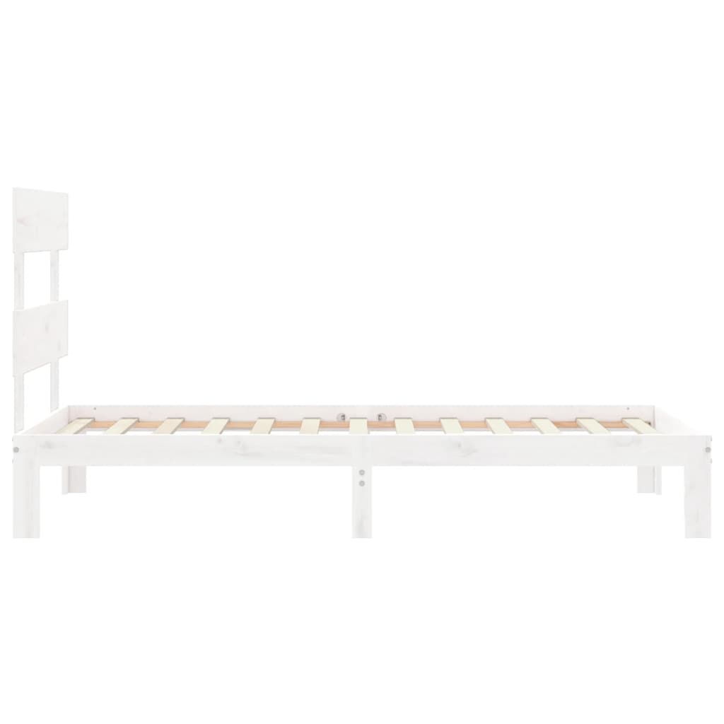 vidaXL Bed Frame with Headboard White 100x200 cm Solid Wood