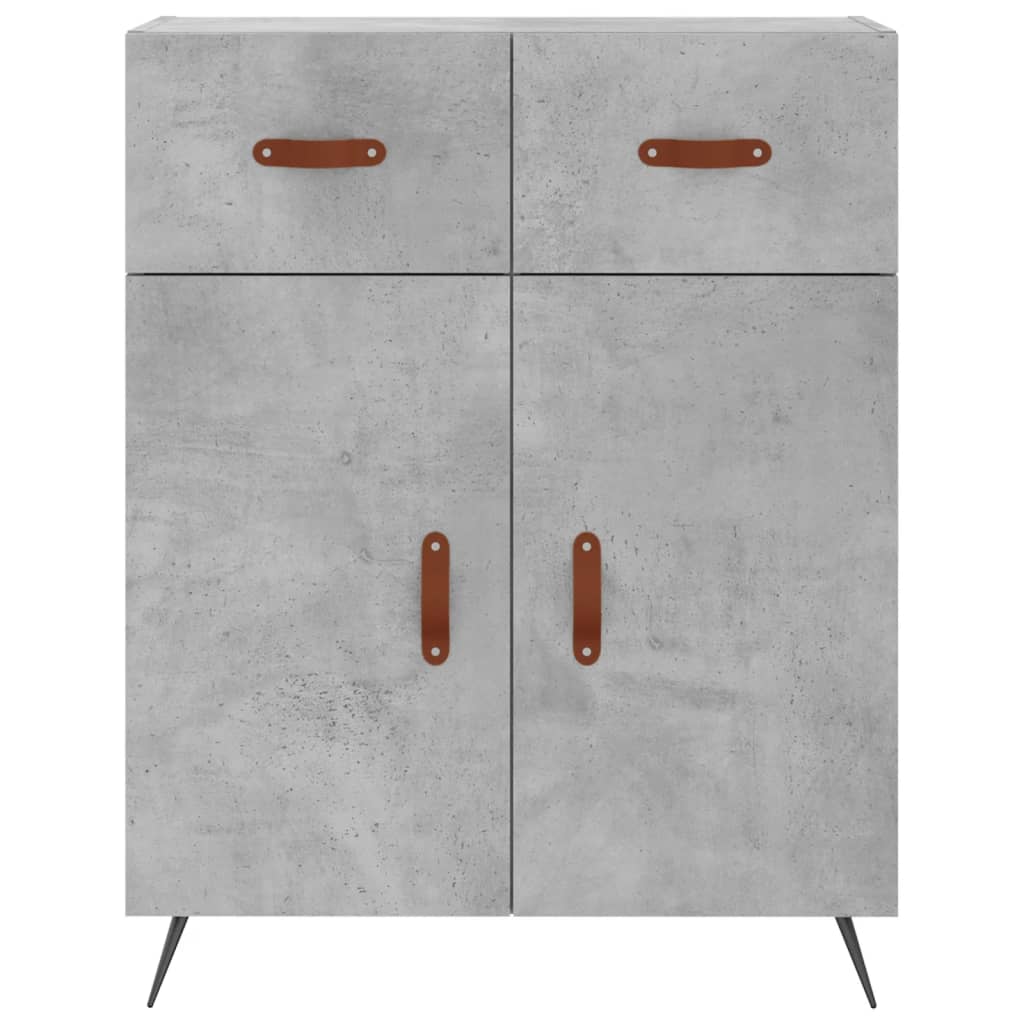 vidaXL Highboard Concrete Grey 69.5x34x180 cm Engineered Wood