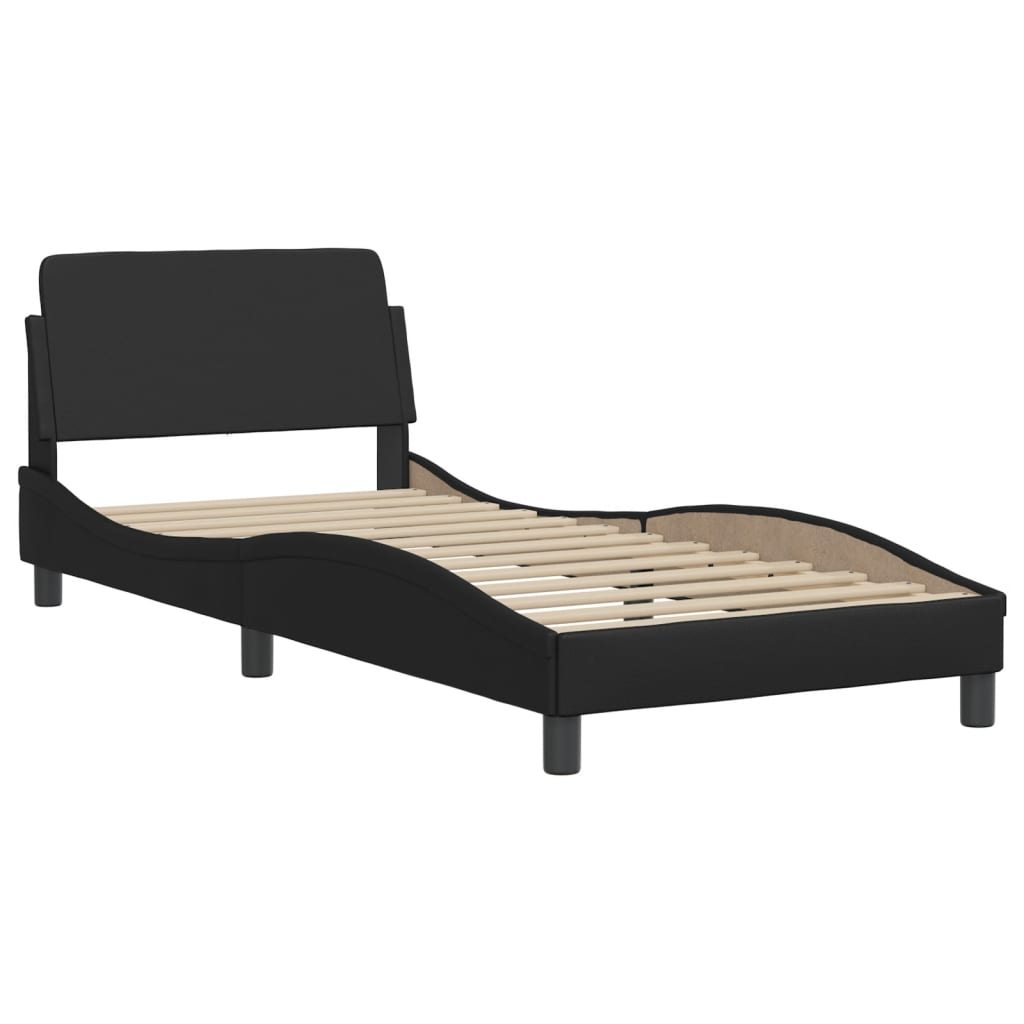 vidaXL Bed Frame without Mattress Black 100x200 cm Faux Leather