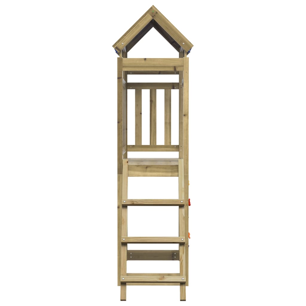 vidaXL Play Tower with Rockwall 110.5x52.5x215cm Impregnated Wood Pine