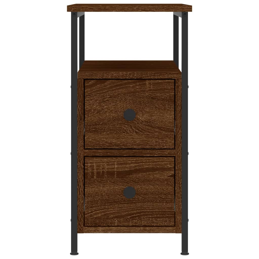 vidaXL Bedside Cabinet Brown Oak 30x60x60 cm Engineered Wood