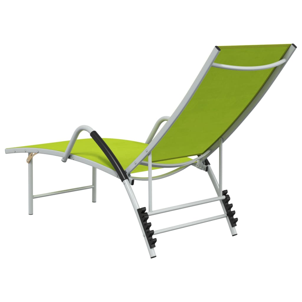 vidaXL Sun Lounger Textilene and Aluminium Green