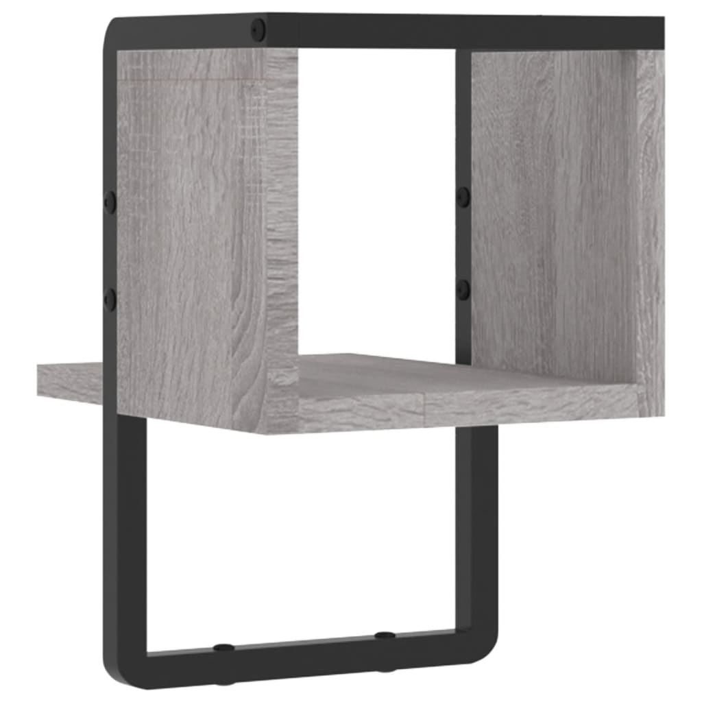 vidaXL Wall Shelf with Bar Grey Sonoma 20x25x30 cm