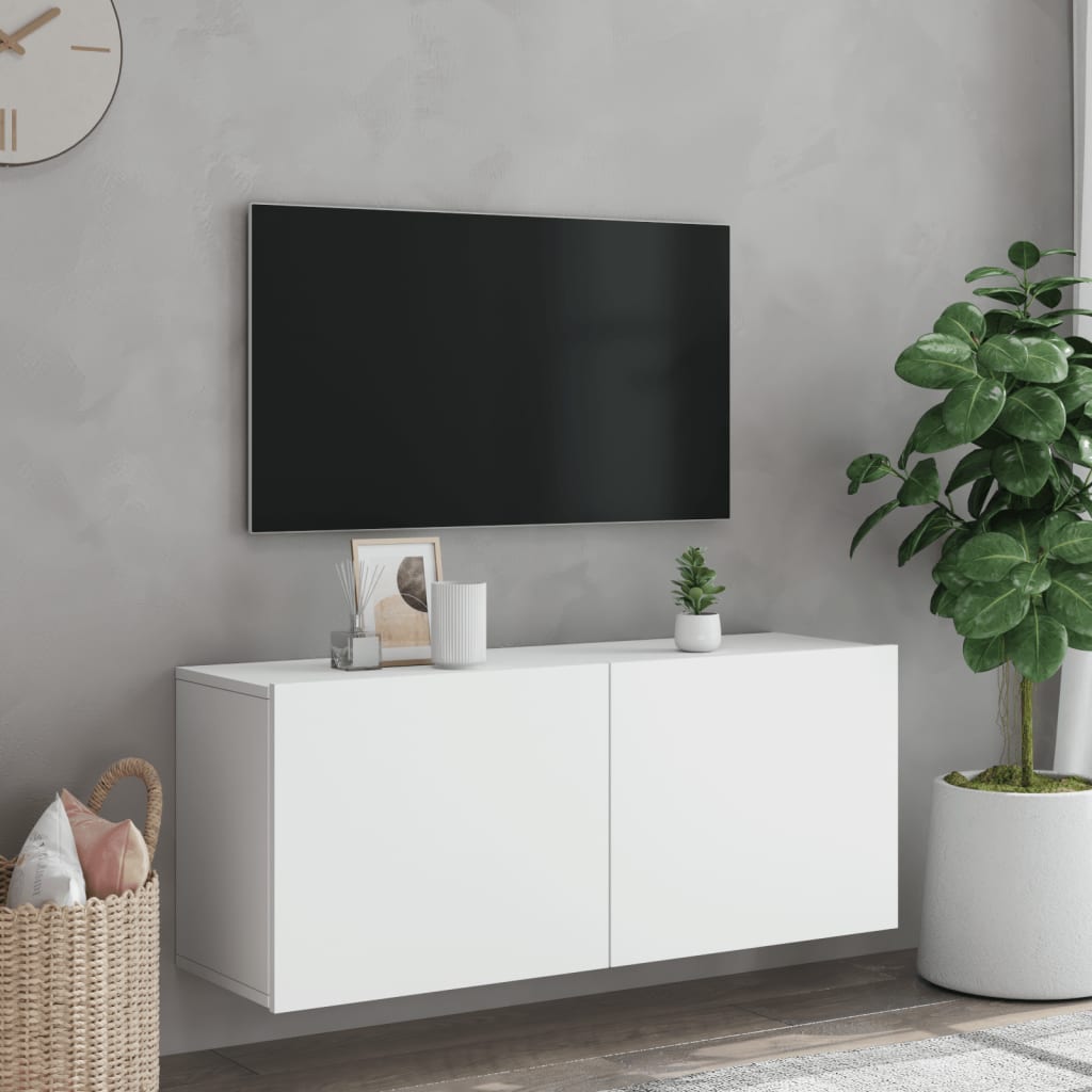 vidaXL TV Cabinet Wall-mounted White 100x30x41 cm