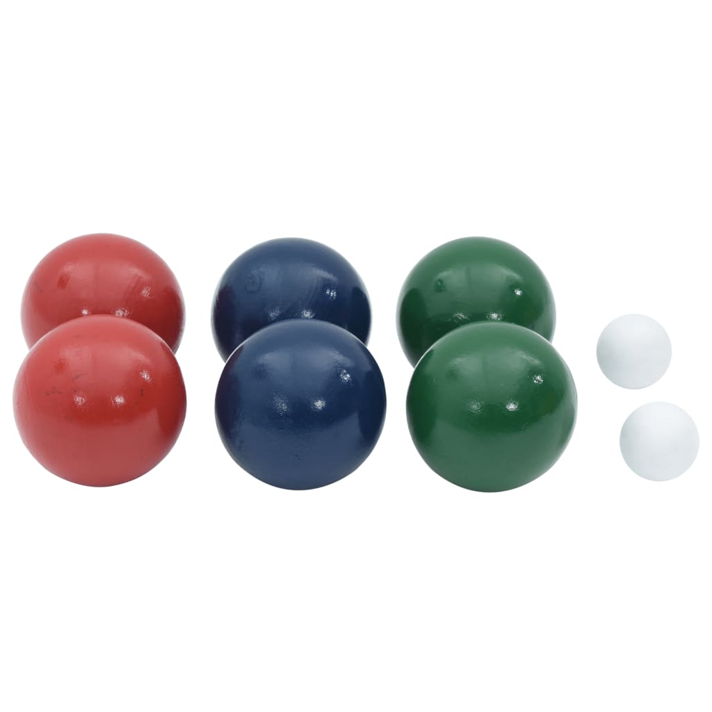 vidaXL 8 Piece Bocce Ball Set with Carrying Bag Solid Pine Wood