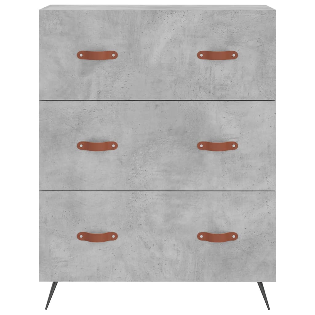 vidaXL Highboard Concrete Grey 69.5x34x180 cm Engineered Wood