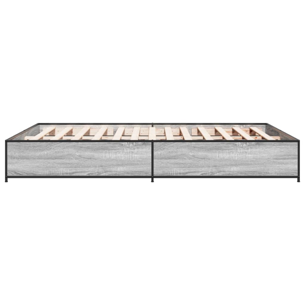 vidaXL Bed Frame without Mattress Grey Sonoma 140x200 cm