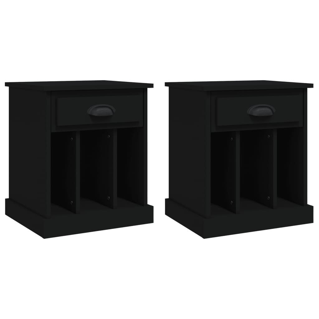 vidaXL Bedside Cabinets 2 pcs Black 43x36x50 cm