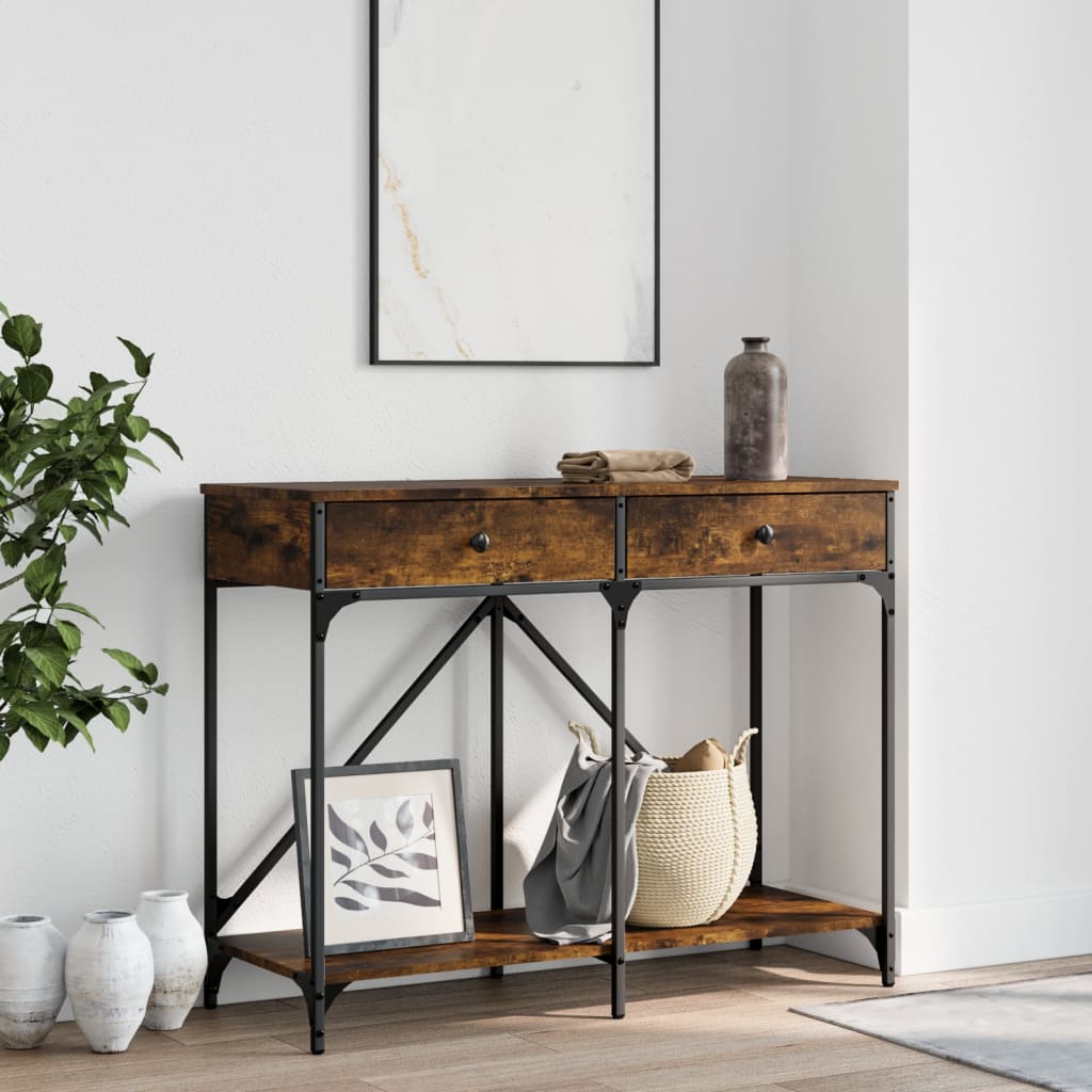 vidaXL Console Table Smoked Oak 100x39x78.5 cm Engineered Wood