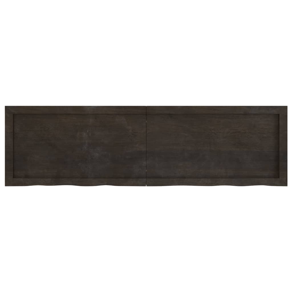 vidaXL Table Top Dark Brown 140x40x(2-6) cm Treated Solid Wood Oak