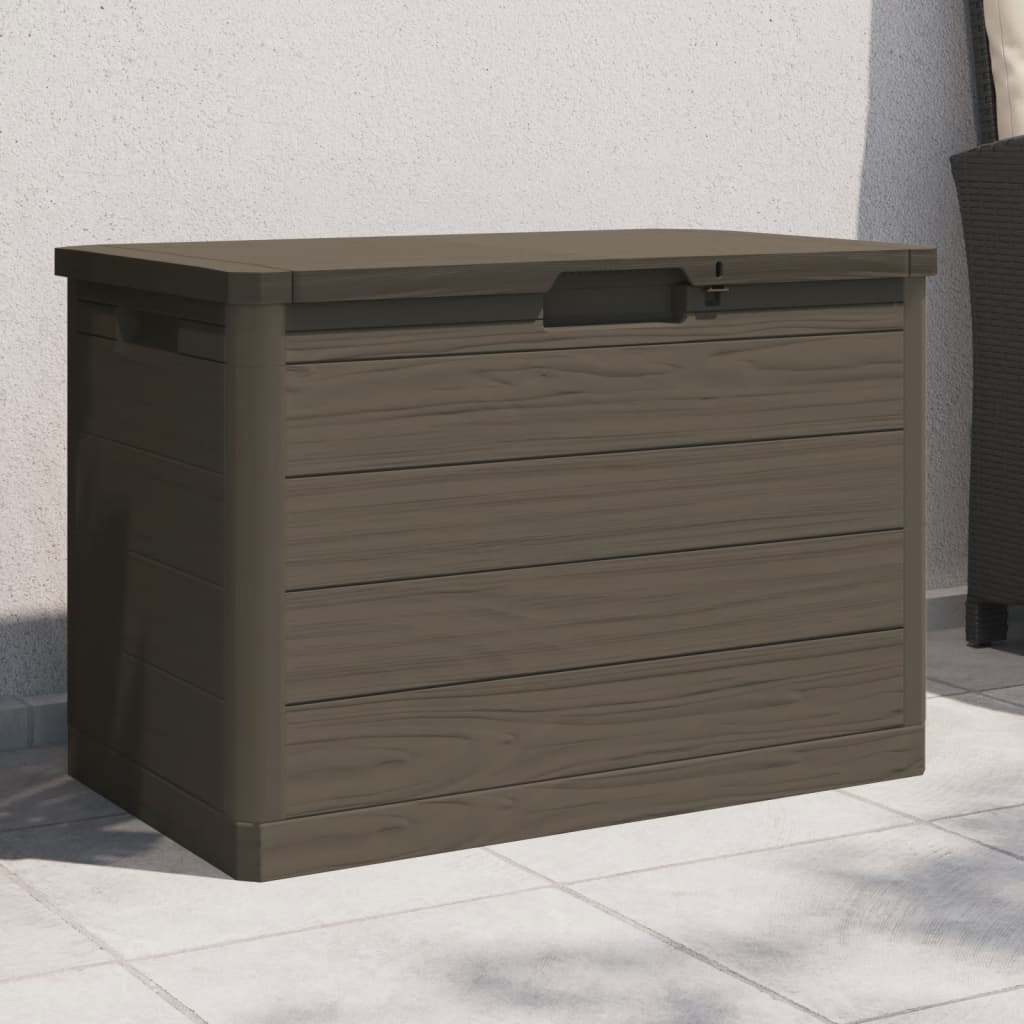 vidaXL Outdoor Cushion Box Brown 77.5x44.5x53 cm Polypropylene