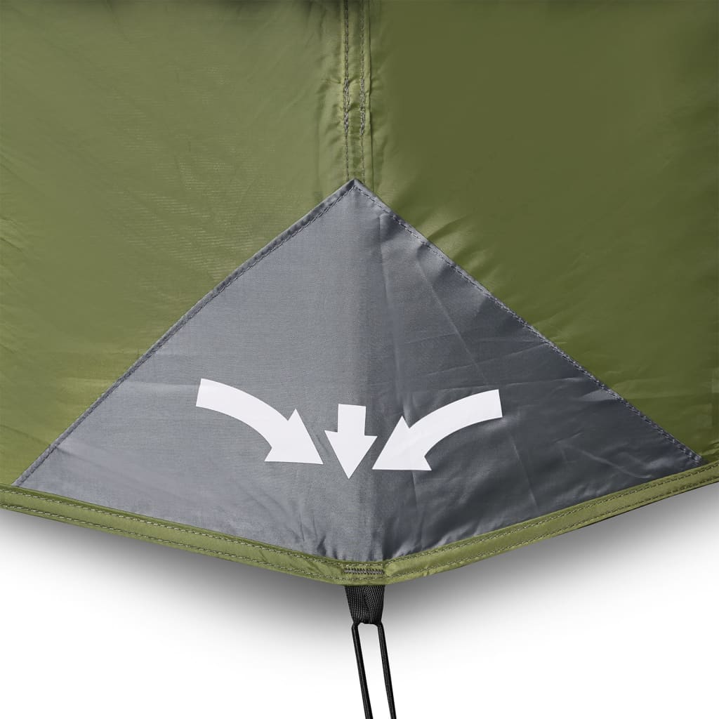 vidaXL Family Tent with LED 10-Person Light Green Quick Release