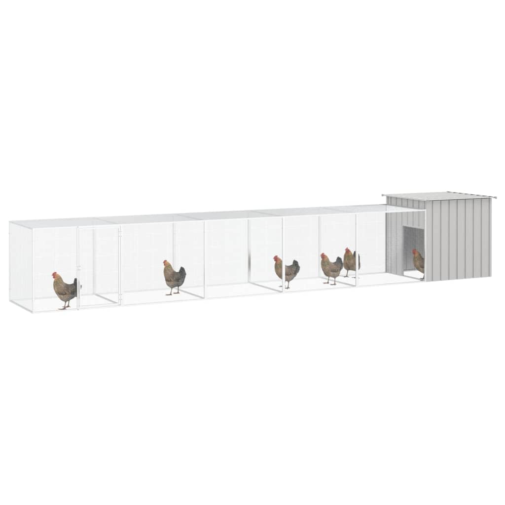 vidaXL Chicken Cage Grey 600x91x100 cm Galvanised Steel