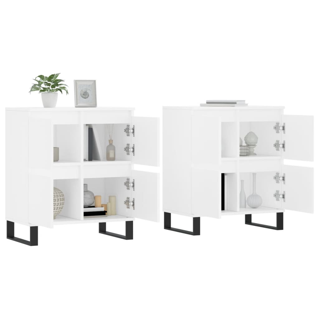 vidaXL Sideboards 2 pcs White Engineered Wood