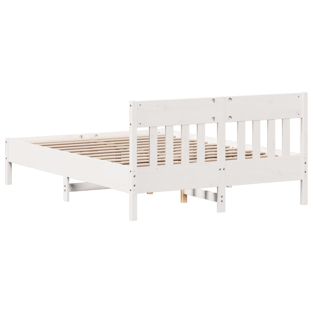 vidaXL Bed Frame without Mattress White 160x200 cm Solid Wood Pine