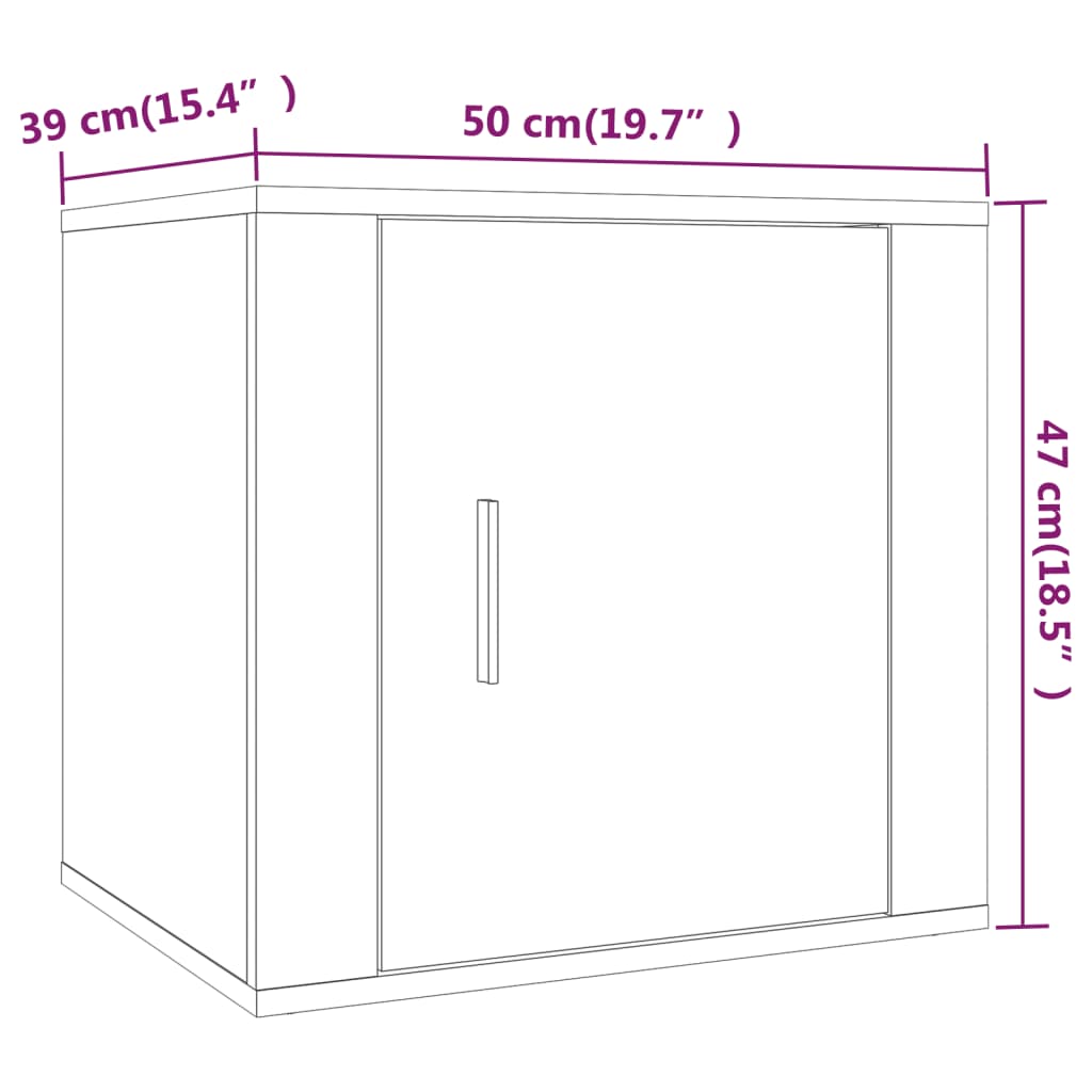 vidaXL Bedside Cabinets 2 pcs High Gloss White 50x39x47 cm