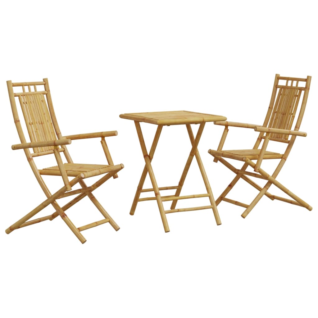 vidaXL 3 Piece Bistro Set Bamboo