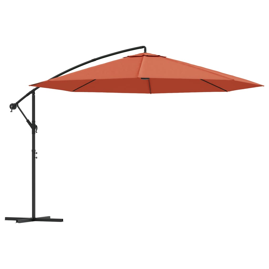 vidaXL Cantilever Garden Parasol with Aluminium Pole 350 cm Terracotta