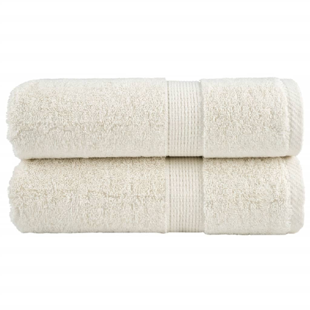 vidaXL Premium Soap Towels SOLUND 2 pcs Cream 30x30 cm 600 gsm