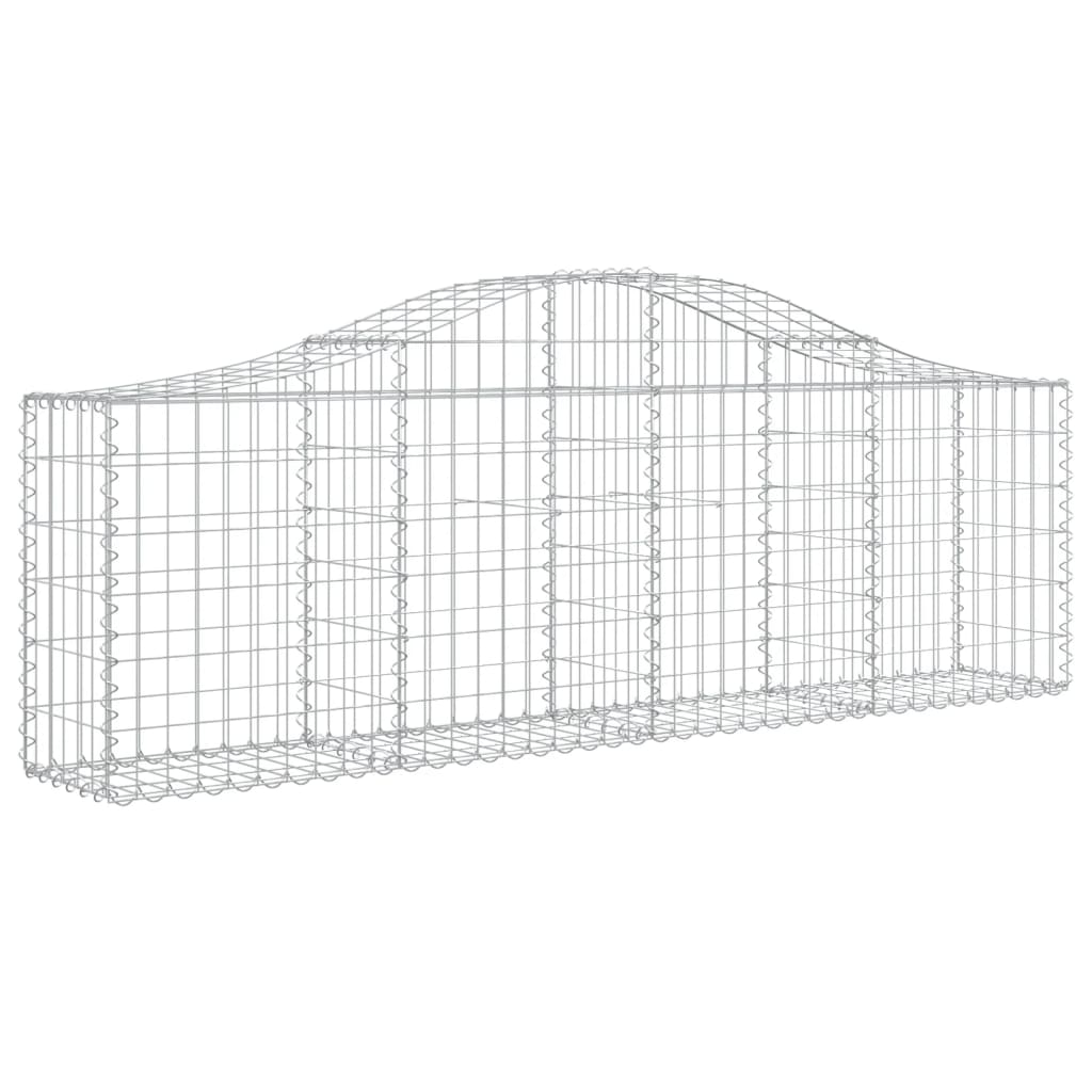 vidaXL Arched Gabion Baskets 4 pcs 200x30x60/80 cm Galvanised Iron