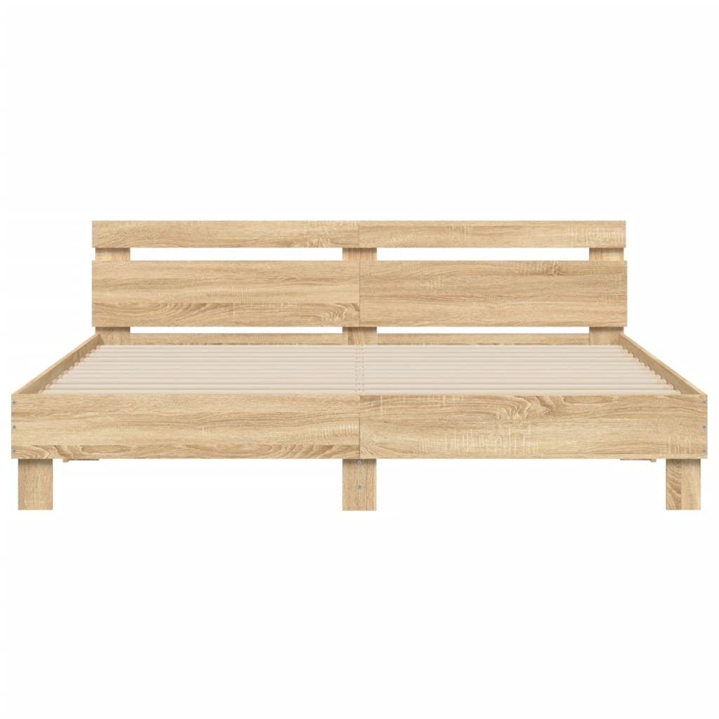 vidaXL Bed Frame without Mattress Sonoma Oak 200x200 cm