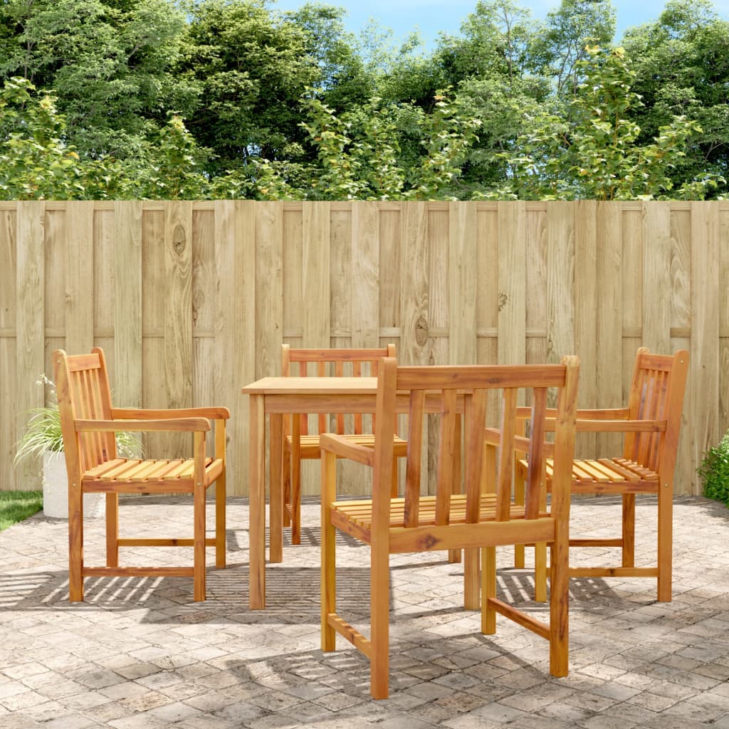 vidaXL 5 Piece Garden Dining Set Solid Wood Acacia