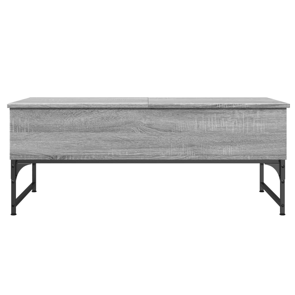 vidaXL Coffee Table Grey Sonoma 100x50x40 cm Engineered Wood and Metal