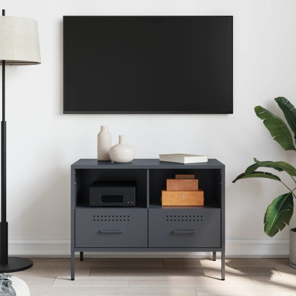 vidaXL TV Cabinet Anthracite 68x39x50.5 cm Steel