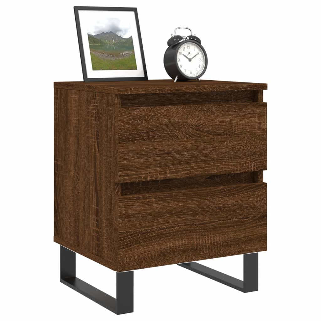 vidaXL Bedside Cabinets 2 pcs Brown Oak 40x35x50 cm Engineered Wood