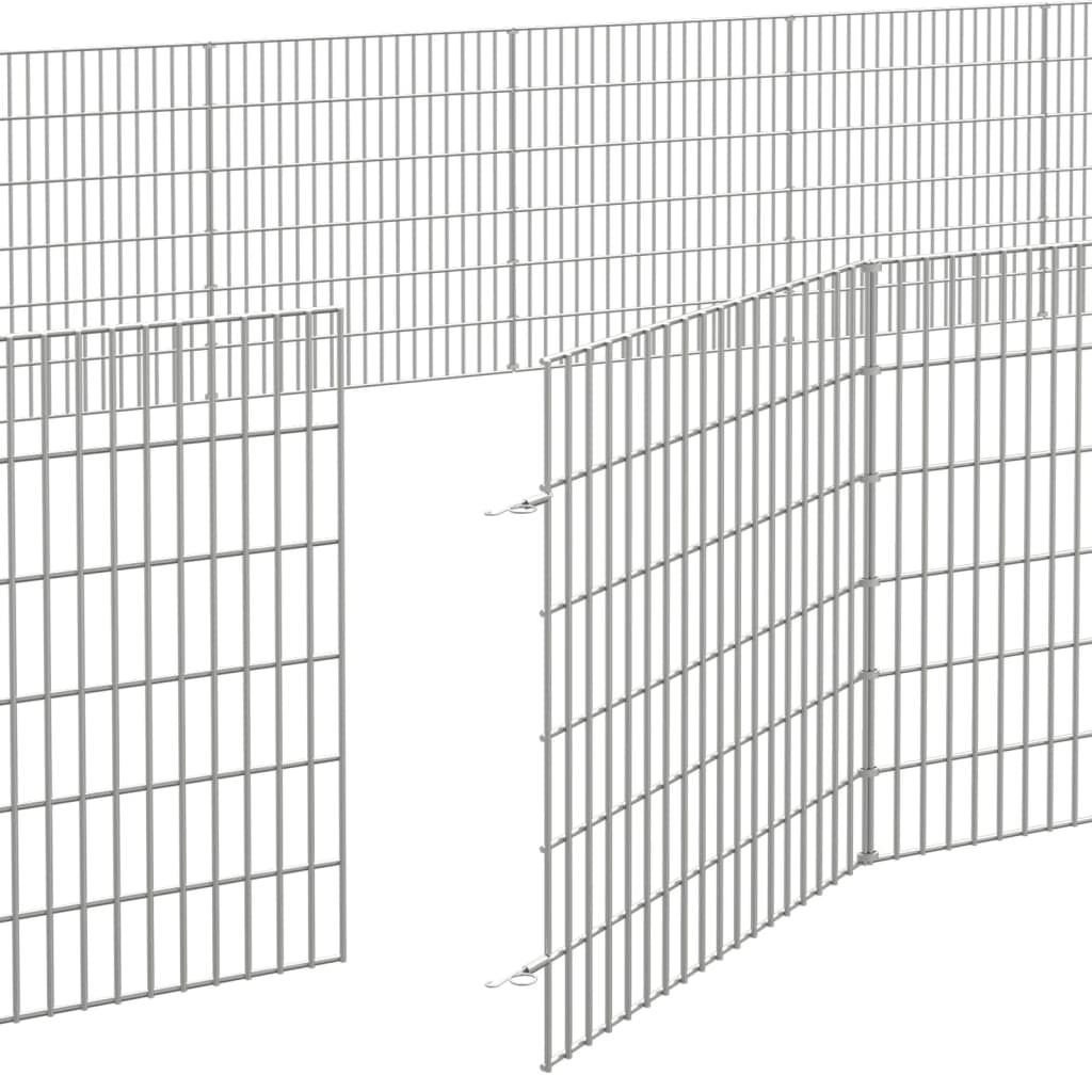 vidaXL Free Range Animal Enclosure 48-Panel 54x60 cm Galvanised Iron