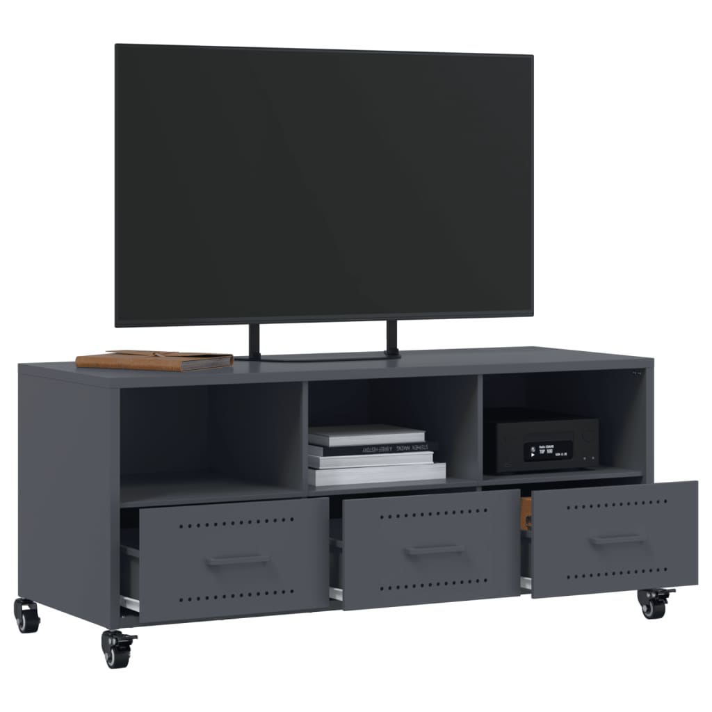 vidaXL TV Cabinet Anthracite 100.5x39x43.5 cm Steel