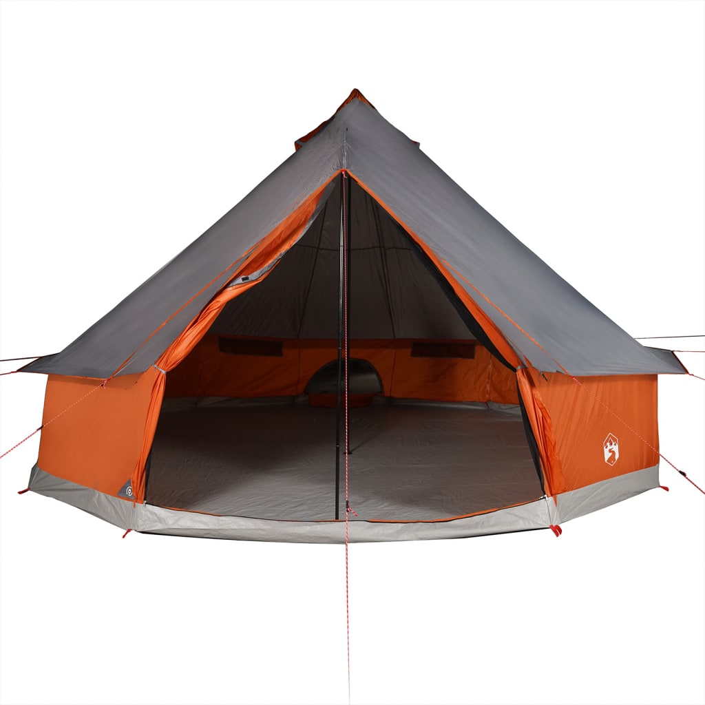 vidaXL Family Tent Tipi 6-Person Grey and Orange Waterproof